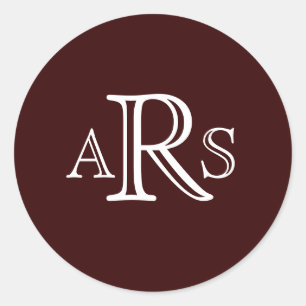 Custom Monogram Three Letter Dark Brown Seal