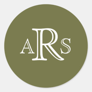 Custom Monogram Three Letter Olive Wedding Seal