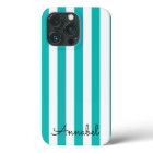 custom monogram Tiffany blue and white stripes