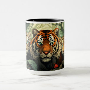 Custom Monogram Tigers Illustration Mug