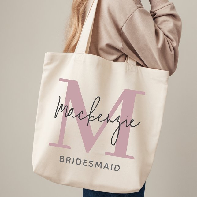 Custom Monogram Tote Bag Elegant Gift for Bride (Elegant Monogram Tote Bag Custom Wedding Gift for Bride,  Elegant Custom Tote Bag Bachelorette Party)