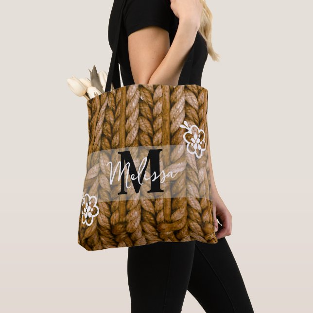 Custom Monogram Tote | Bridesmaid or Mum Gift Idea Bag (Close Up)