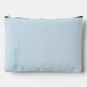 Custom monogram, trendy Ice Blue Accessory Pouch