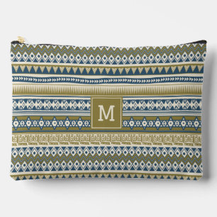 Custom Monogram Tribal Aztec Pattern Accessory Pouch