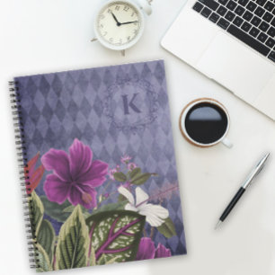 Custom Monogram Tropical Floral Notebook