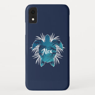 Custom Monogram   Tropical Hawaiian Aloha Turtle iPhone XR Case