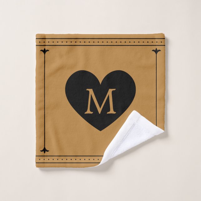 Custom Monogram Unique Stylish Wash Cloth (Wash Cloth)