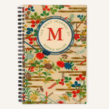 Custom Monogram Vintage Japanese Floral