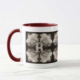 Custom Monogram Vintage Roses Personalised Mug