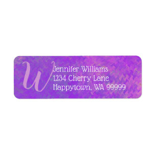 Custom Monogram Violet  Marbled Art Return Address Label
