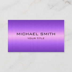 Custom Monogram Violet Stainless Steel Metal Business Card