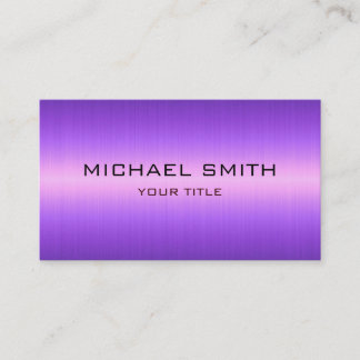 Custom Monogram Violet Stainless Steel Metal Business Card