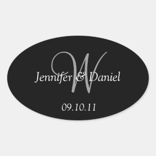 Custom Monogram W Wine Labels