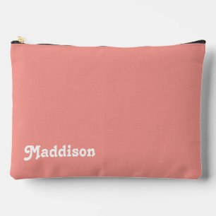 Custom monogram, watermelon pink retro typography accessory pouch