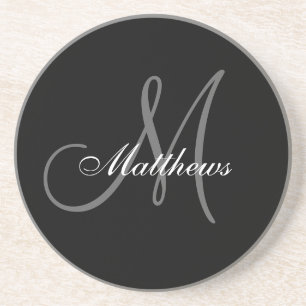 Custom Monogram Wedding Anniversary Coaster