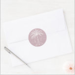 Custom Monogram Wedding Logo Palm Tree Classic Round Sticker<br><div class="desc">Beautiful and elegant Wedding Invitation Celebrate love in its purest form with invitations that mirror the elegance of your union. Order your elegant Wedding Invitations today and set the stage for a celebration that is as timeless as your love. Whether you're tying the knot in your hometown or saying "I...</div>