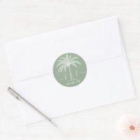 Custom Monogram Wedding Logo Palm Tree