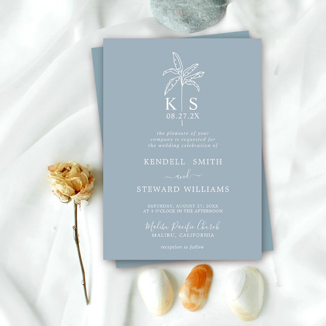 Custom Monogram Wedding Logo Palm Tree Invitation (Creator Uploaded)