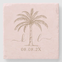 Custom Monogram Wedding Logo Palm Tree