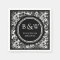 Custom Monogram Wedding Napkin Black White Damask