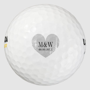 Custom monogram wedding party favours golf balls