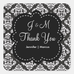 Custom Monogram Wedding Square Sticker