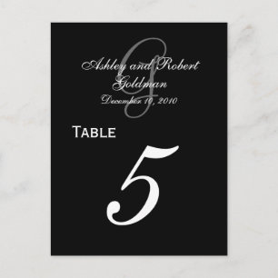 Custom Monogram Wedding Table Number Cards 2
