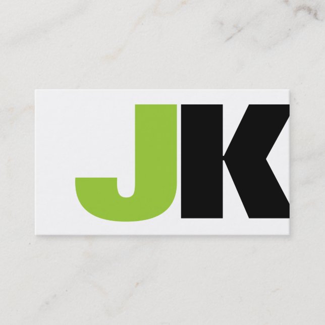 Custom Monogram White Business Card (Front)