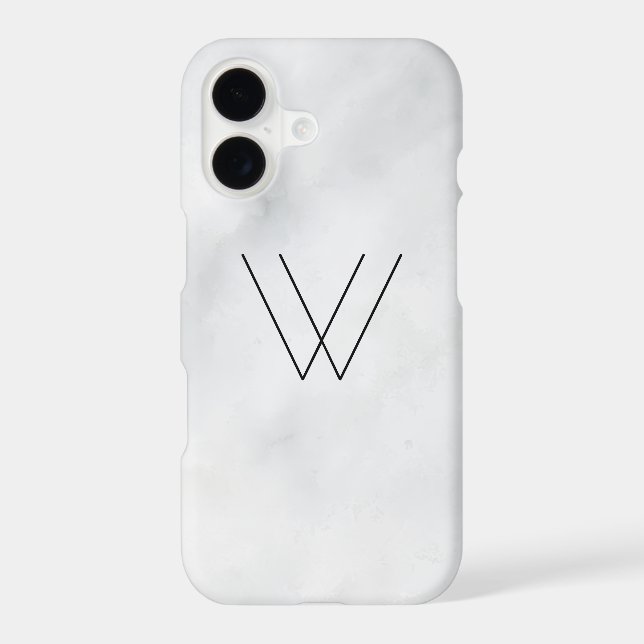 Custom Monogram White Marble (Back)