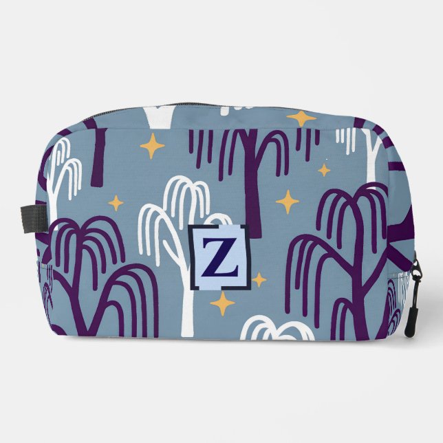 Custom Monogram Willow Tree Pattern Dopp Kit  (Front)