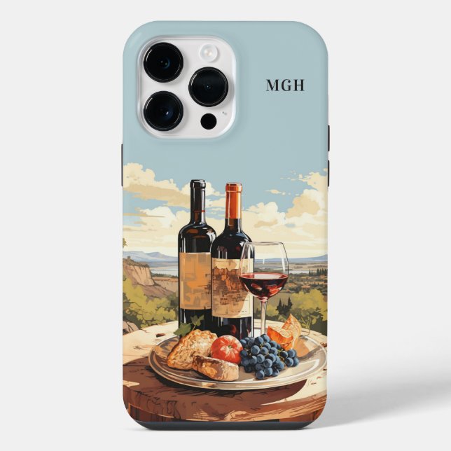 Custom Monogram Wine Lover's iPhone Case (Back)