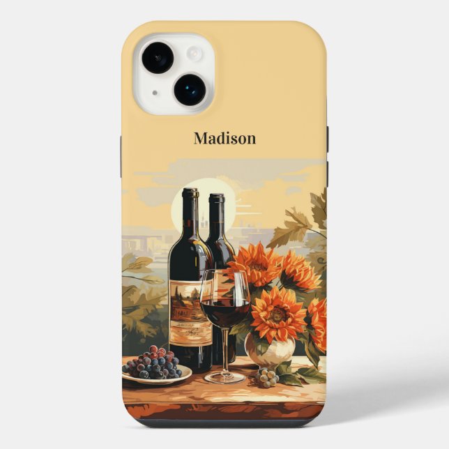 Custom Monogram Wine Lover's iPhone Case (Back)