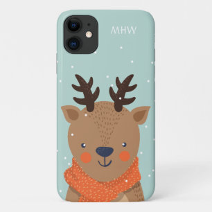 Custom monogram Winter Deer phone cases
