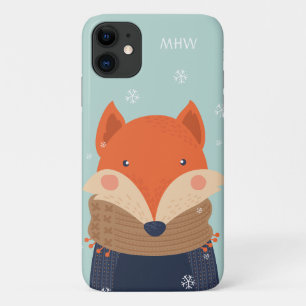 Custom monogram Winter Fox phone cases