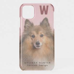 Custom Monogram with a Pink Wolf Dog Furry Twist  iPhone 11 Case