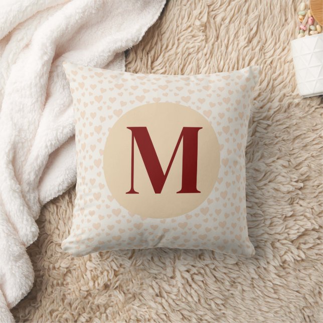 Custom Monogram with hearts for kids room Cushion (Blanket)