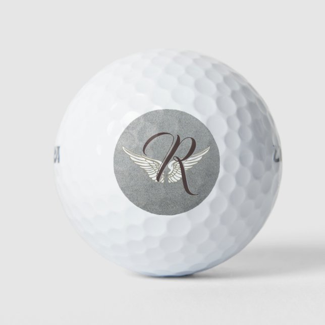 Custom monogram with wings golf balls (Front)