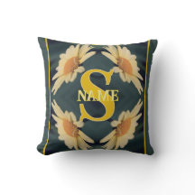 Custom Monogram Your Initial Name Daisy Art