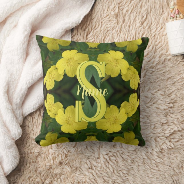 Custom Monogram Your Initial Name Geranium Art Cushion (Blanket)