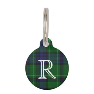 Custom Monogramed Abercrombie Plaid Dog Tag