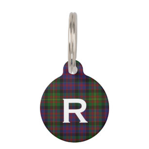 Custom Monogramed Carnegie Plaid Dog Tag