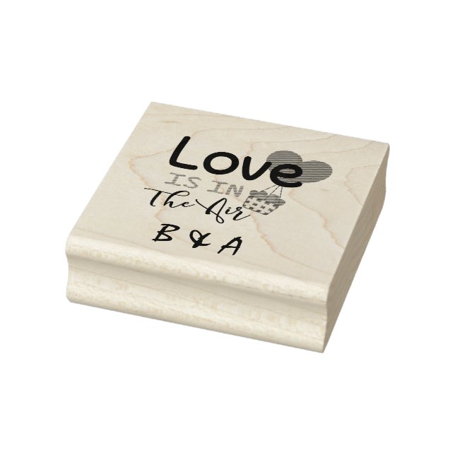 Custom Monogramed Love Is In The Air Rubber Stamp (Stamp)
