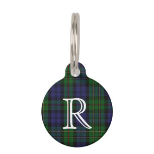 Custom Monogramed MacEwen Plaid Dog Tag