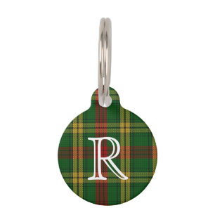 Custom Monogramed MacMillan Plaid Dog Tag