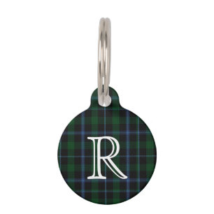 Custom Monogramed Murray Plaid Dog Tag
