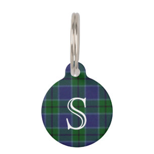 Custom Monogramed Scott Plaid Dog Tag