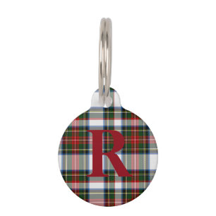 Custom Monogramed Stewart Dress Plaid Dog Tag
