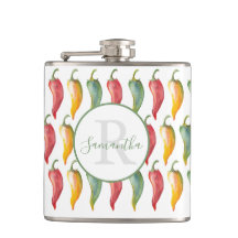 Custom Monogramed Unique Chilli Pepper Flask