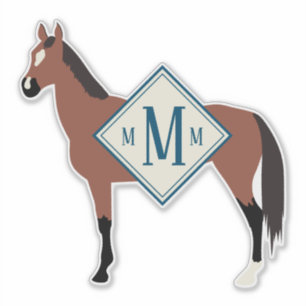 Custom Monogrammed Bay Akhal Teke Horse Silhouette