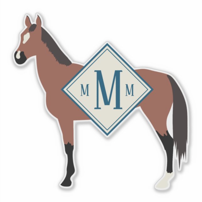 Custom Monogrammed Bay Akhal Teke Horse Silhouette (Front)